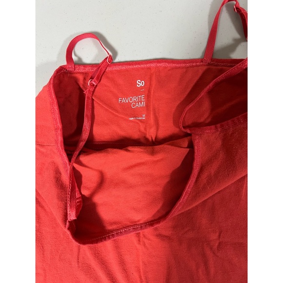 SO Red-Orange ‘Favorite Cami’ Shelf-Bra Camisole Tank Top Shirt Size M ❤️🧡✨ - Picture 3 of 3